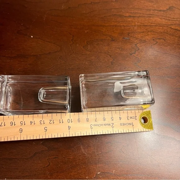 2 Clear Crystal Candle Holders - Picture 8 of 10